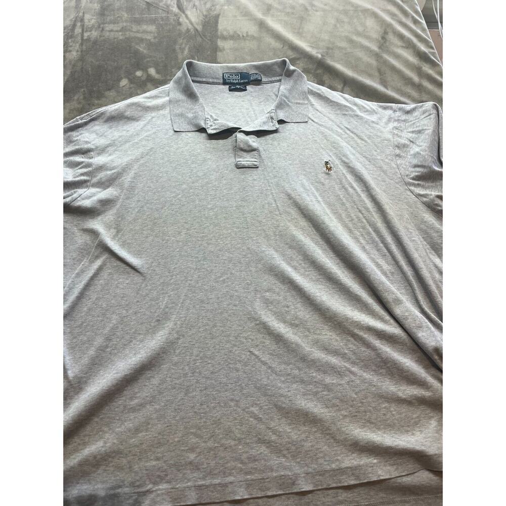 Polo Ralph Lauren Mens 3XLT Charcoal Gray Logo Polo Shirt short sleeve